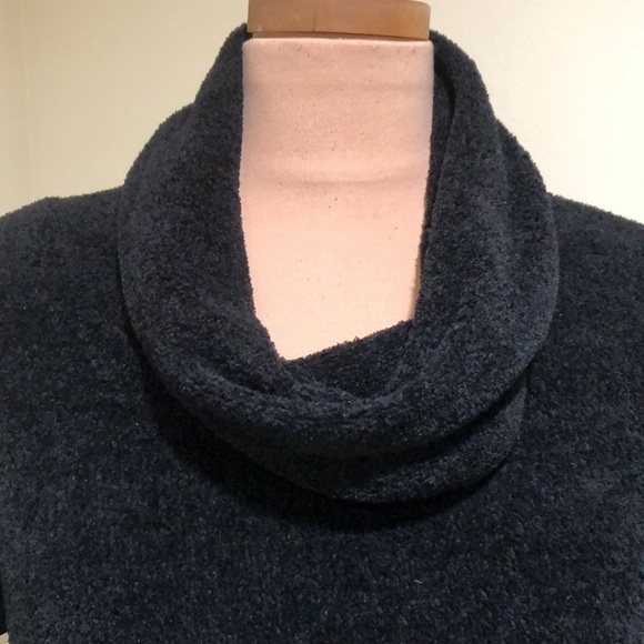 For The Republic Saks Fifth Avenue Sweater Size Medium Black Chenille Cowl Neck - Picture 3 of 9